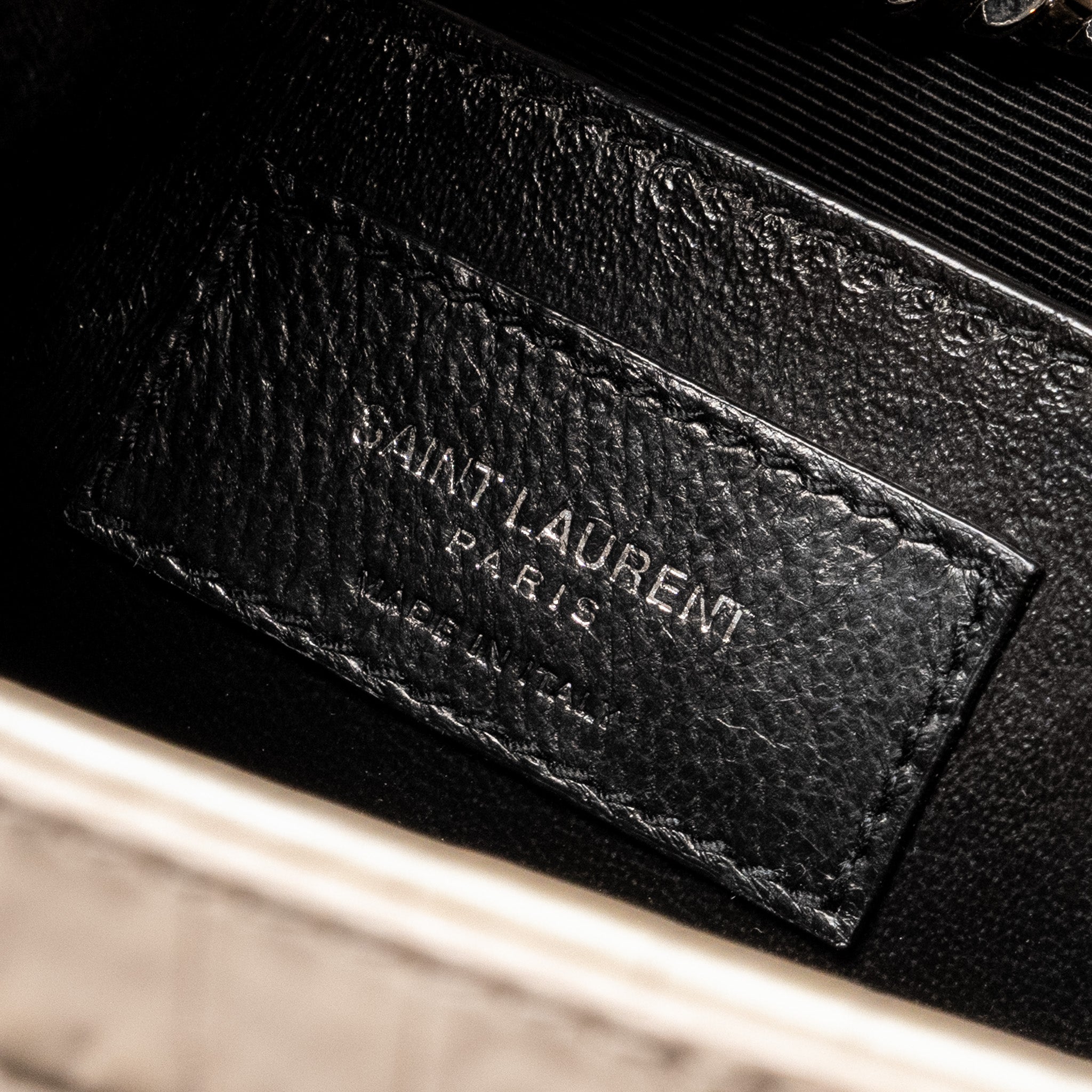 SAINT LAURENT/YSL KATE BAG CROC-EMBOSSED CALFSKIN BEIGE SHW