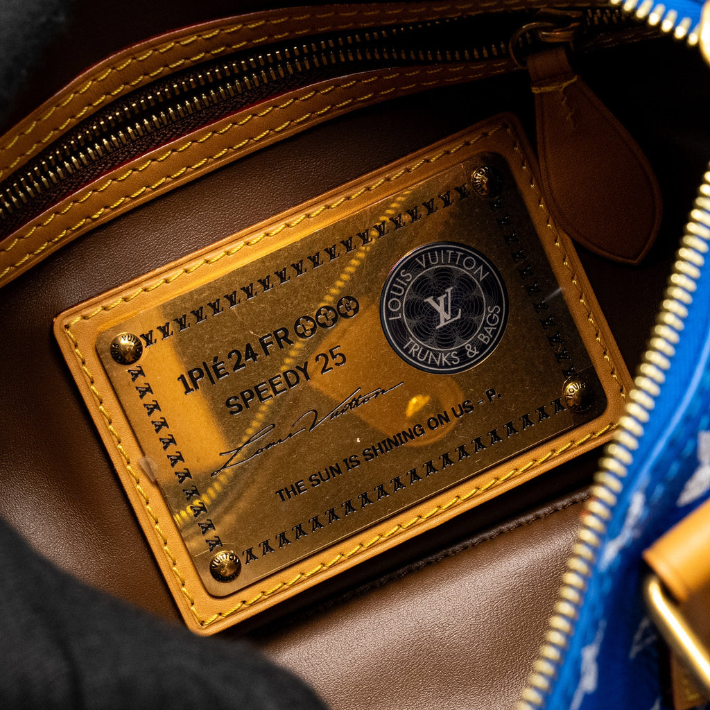 LOUIS VUITTON SPEEDY P9 BANDOULIERE 25 MONOGRAM SOFT CALFSKIN BLEU GHW