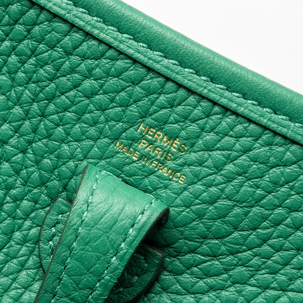 HERMES MINI EVELYN CLEMENCE VERT VERTIGO GHW