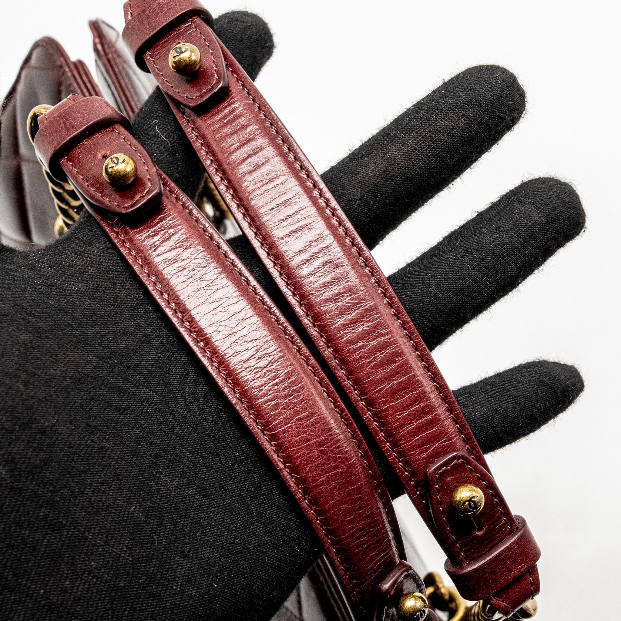 CHANEL PERFECT EDGE TOTE BAG CALFSKIN BURGUNDY GHW