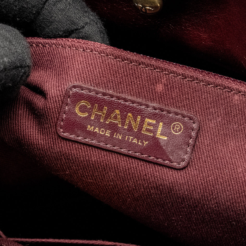 CHANEL PERFECT EDGE TOTE BAG CALFSKIN BURGUNDY GHW