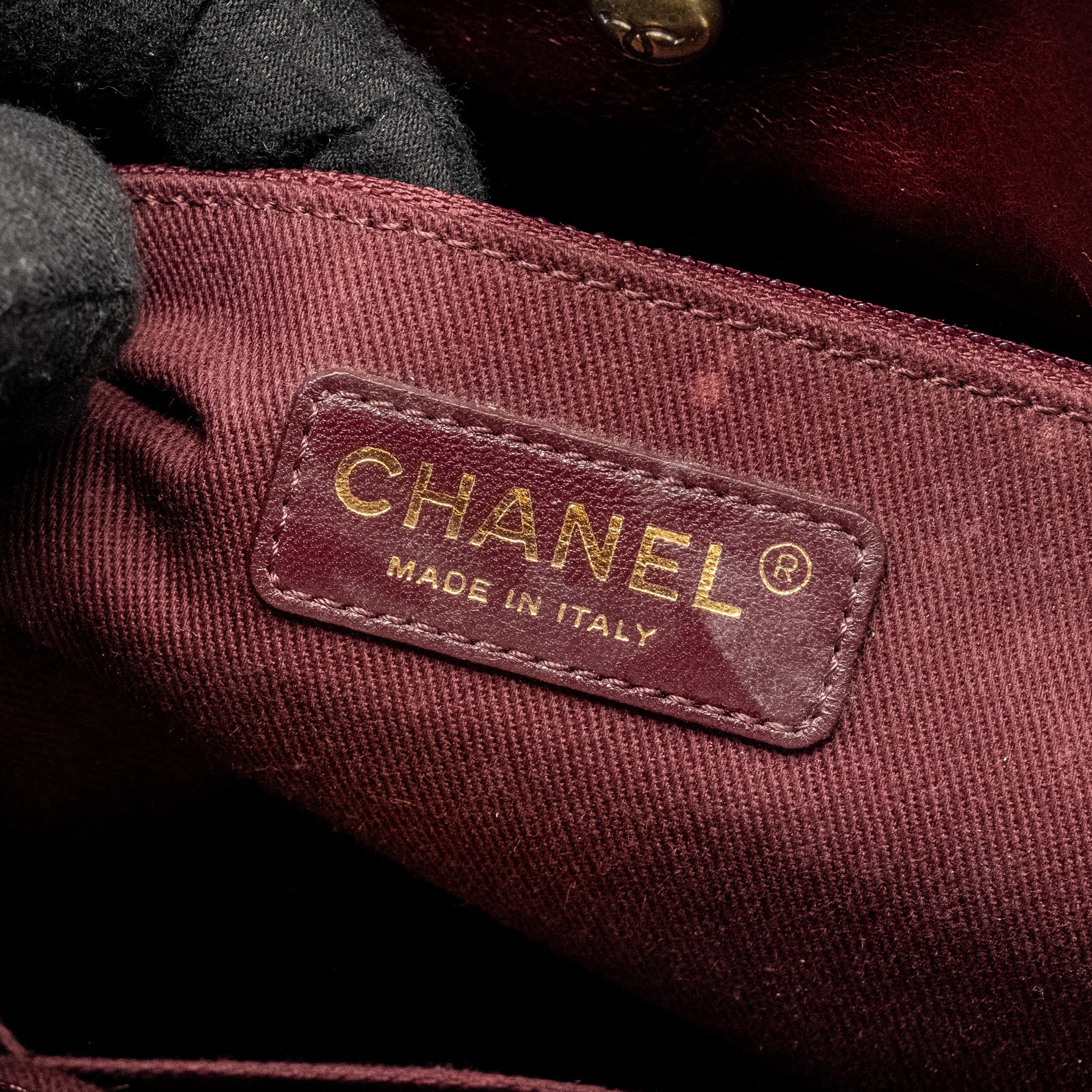 CHANEL PERFECT EDGE TOTE BAG CALFSKIN BURGUNDY GHW