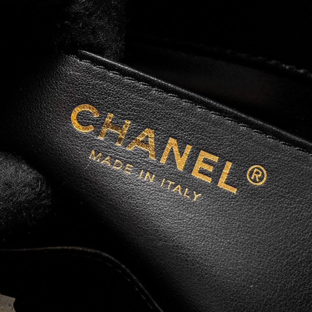 CHANEL 22K RETRO CLASSIC NEW SQUARE LARGE FLAP BAG GOATSKIN BLACK GHW (MICROCHIP)
