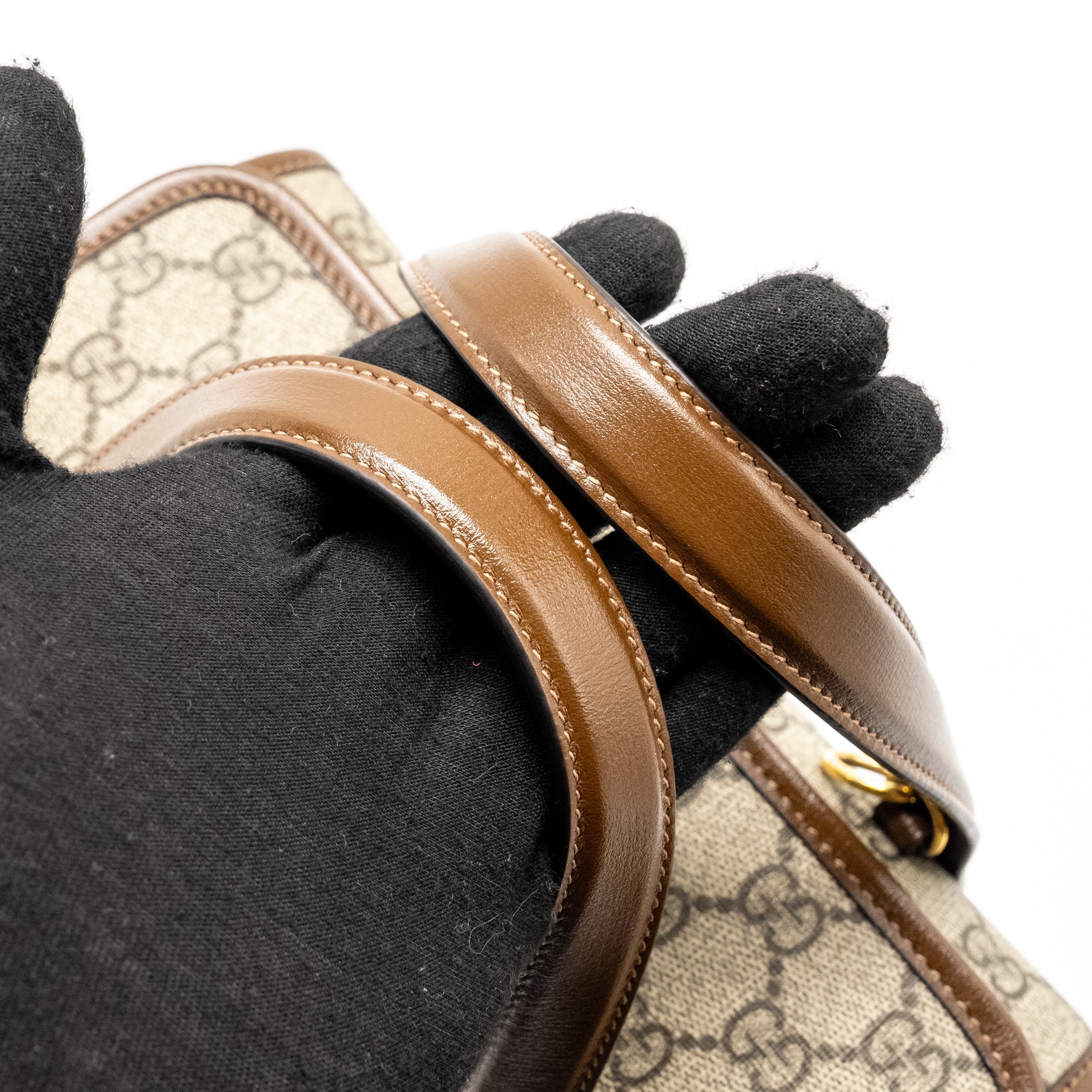 GUCCI TOP HANDLE HORSEBIT 1955 BAG GG SUPREME CANVAS GHW