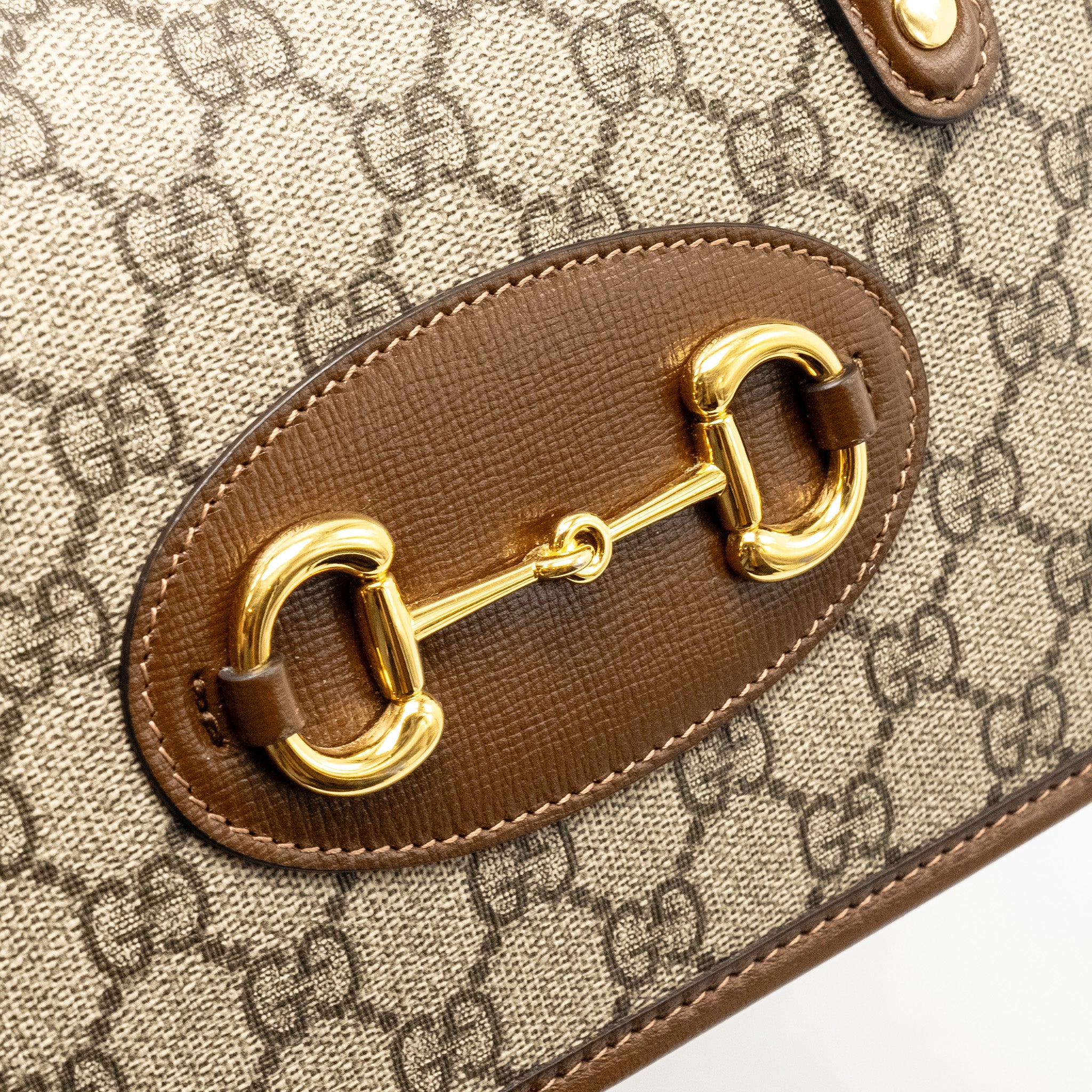 GUCCI TOP HANDLE HORSEBIT 1955 BAG GG SUPREME CANVAS GHW