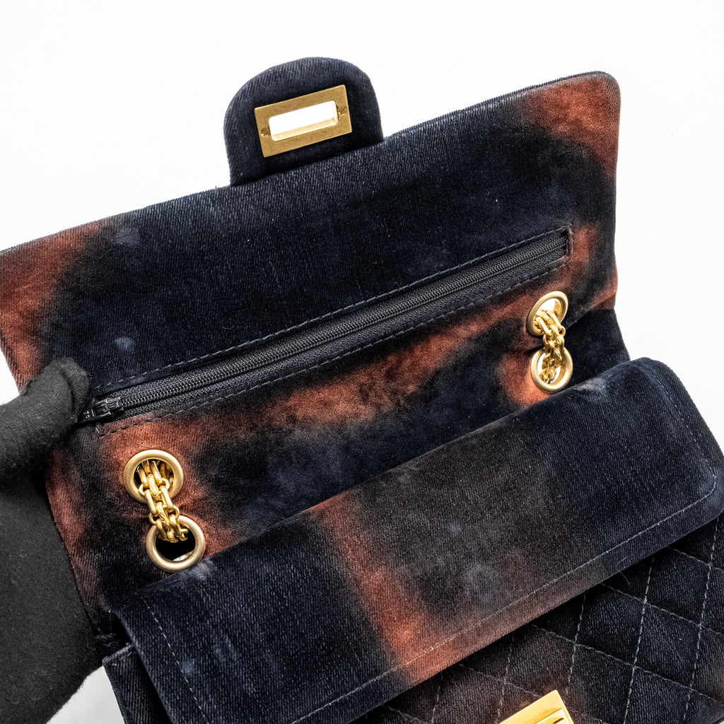 CHANEL SMALL 2.55 REISSUE FLAP BAG OMBRE VELVET MULTICOLOUR GHW