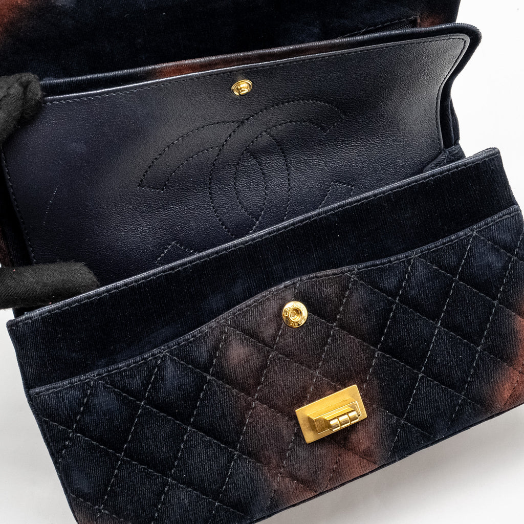 CHANEL SMALL 2.55 REISSUE FLAP BAG OMBRE VELVET MULTICOLOUR GHW
