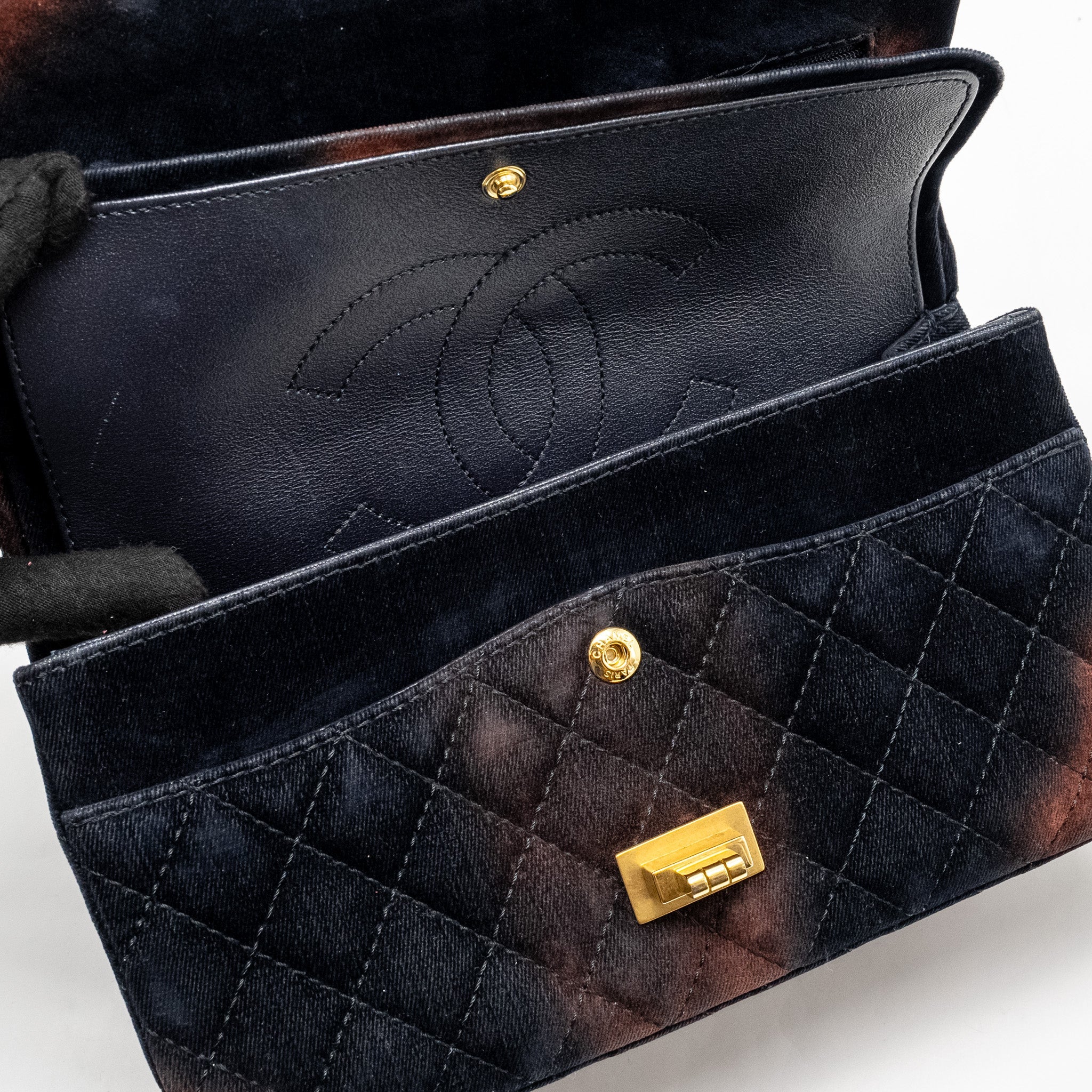 CHANEL SMALL 2.55 REISSUE FLAP BAG OMBRE VELVET MULTICOLOUR GHW