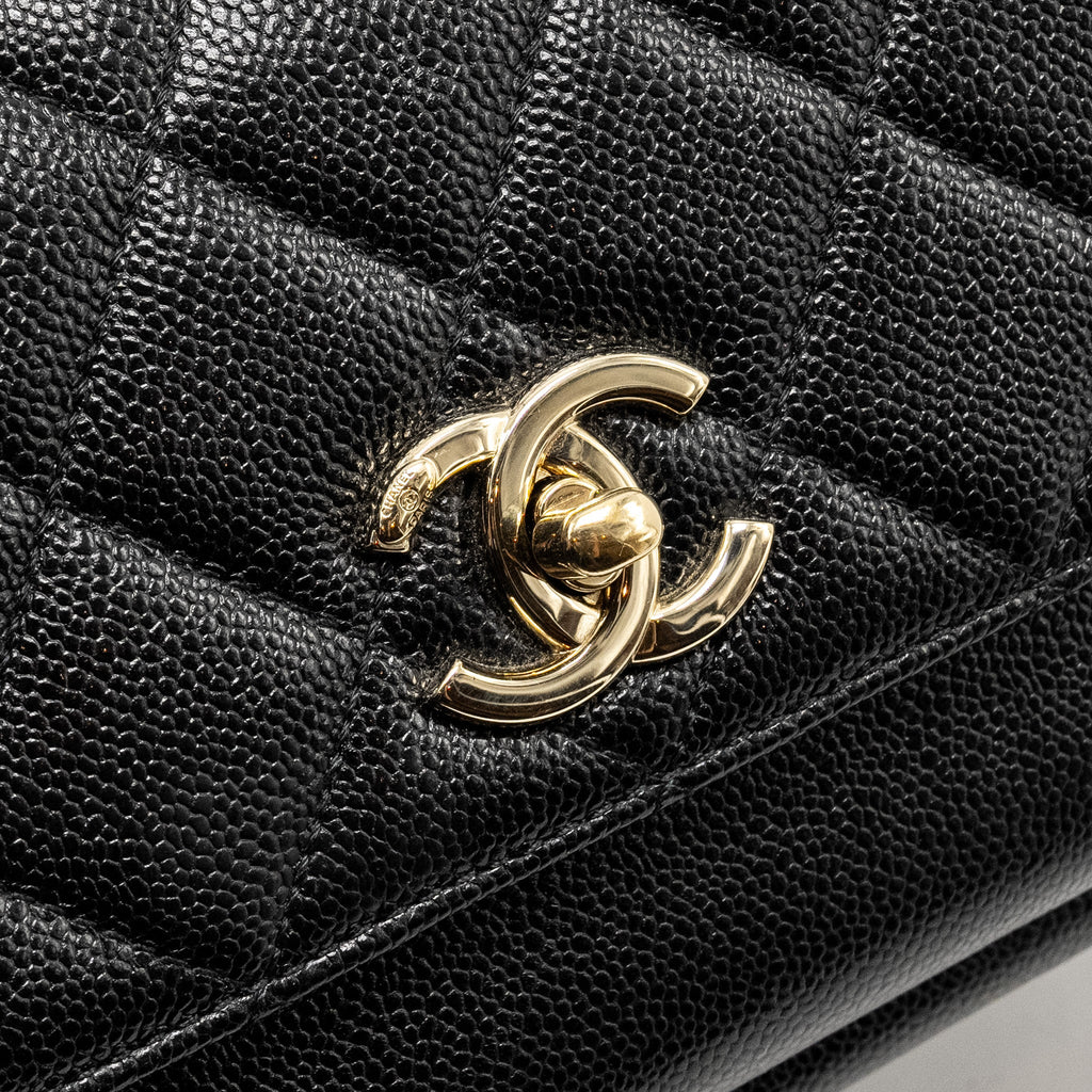 CHANEL SMALL BUSINESS AFFINITY CAVIAR BLACK LGHW