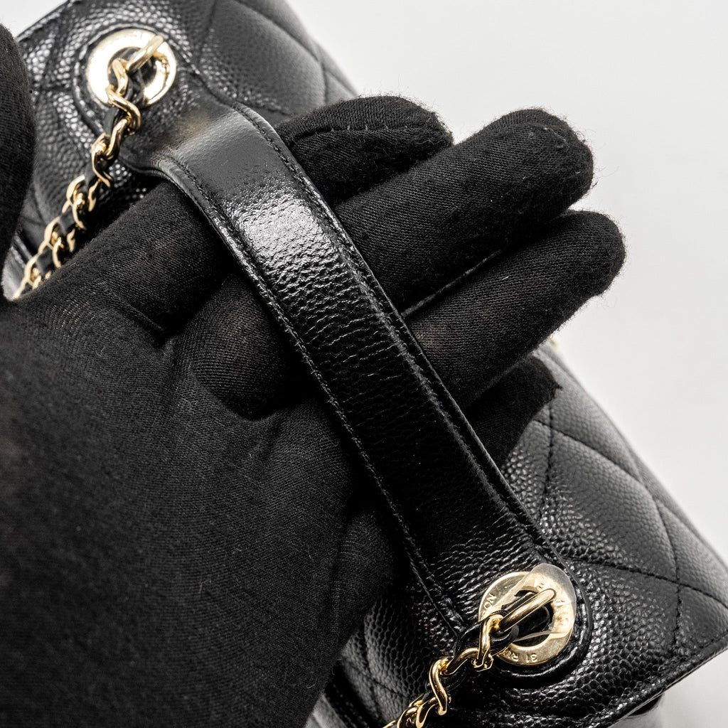 CHANEL SMALL BUSINESS AFFINITY CAVIAR BLACK LGHW