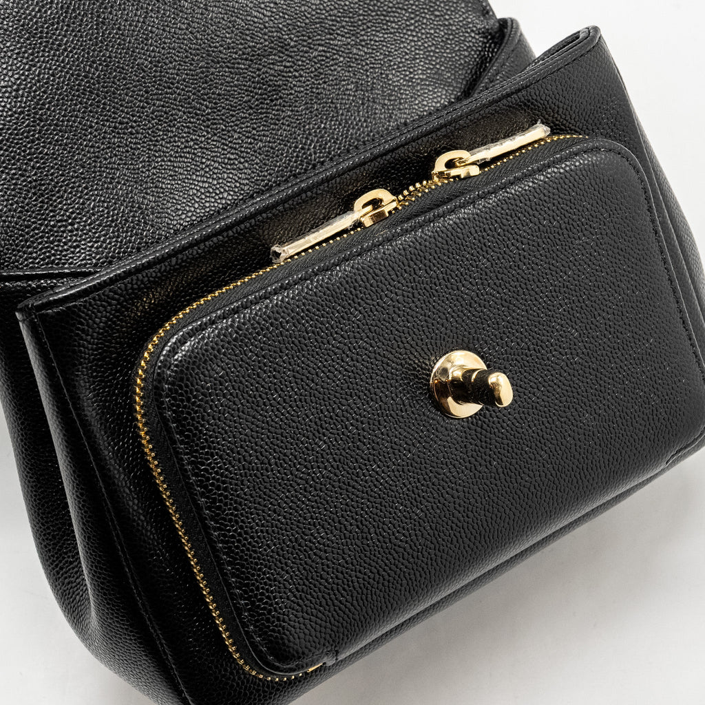 CHANEL SMALL BUSINESS AFFINITY CAVIAR BLACK LGHW