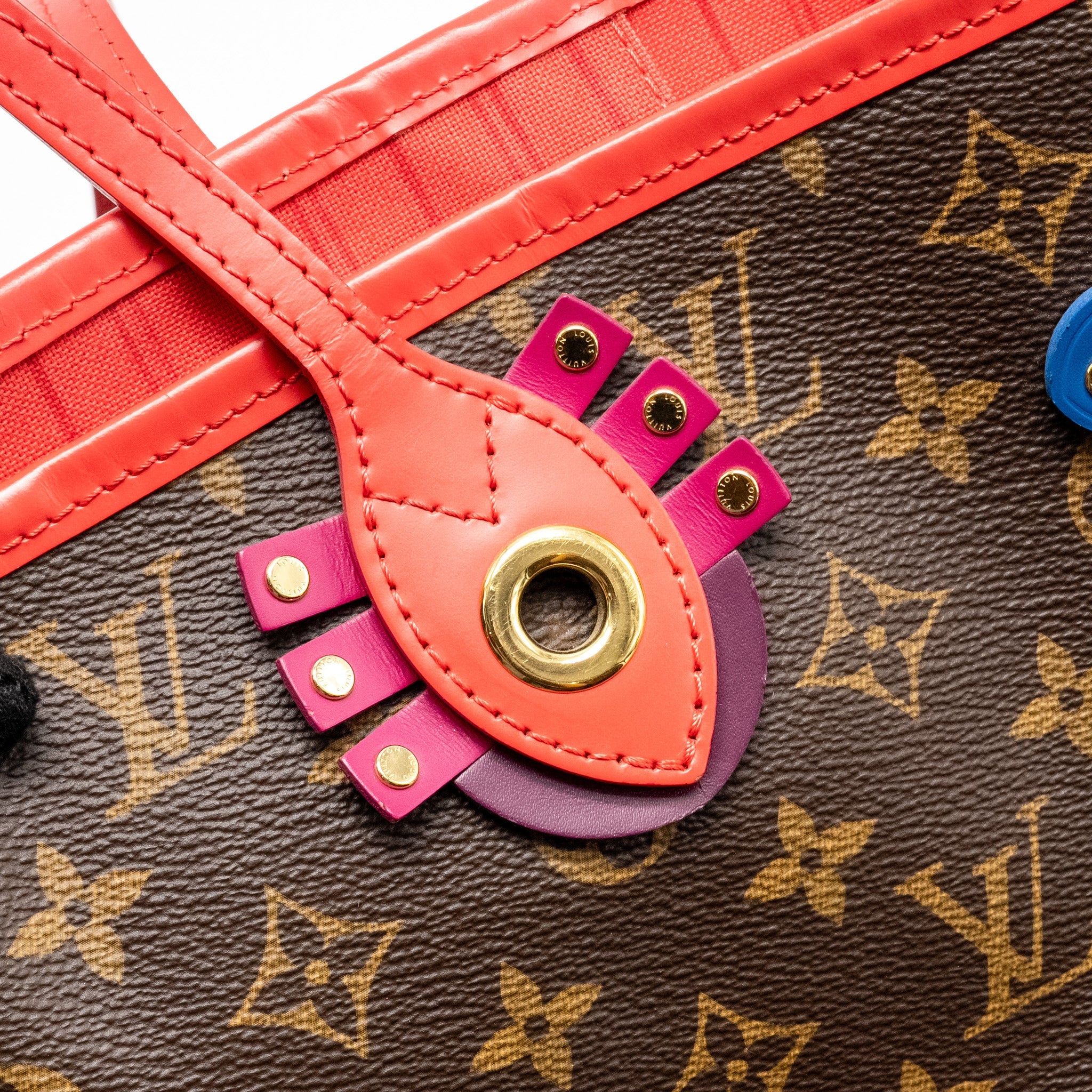 LOUIS VUITTON NEVERFULL MM TOTEM LIMITED EDITION MONOGRAM CANVAS MULITCOLOUR GHW