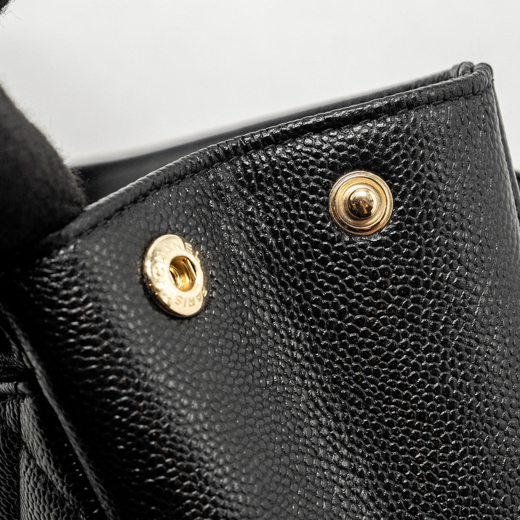 CHANEL SMALL BUSINESS AFFINITY CAVIAR BLACK LGHW