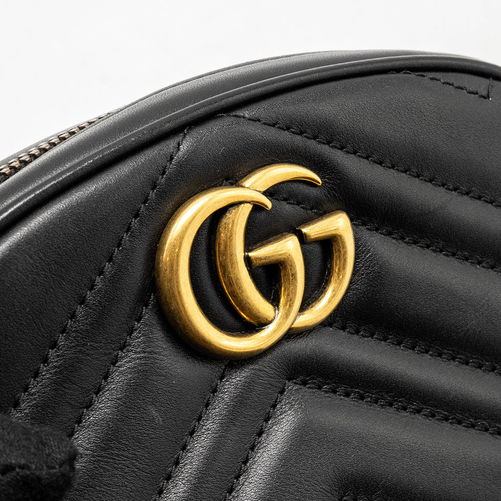 GUCCI GG MARMONT BELT BAG CALFSKIN BLACK GHW