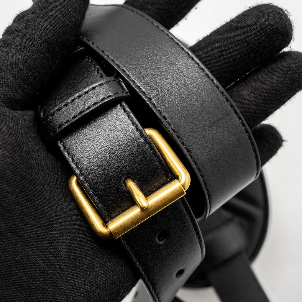 GUCCI GG MARMONT BELT BAG CALFSKIN BLACK GHW