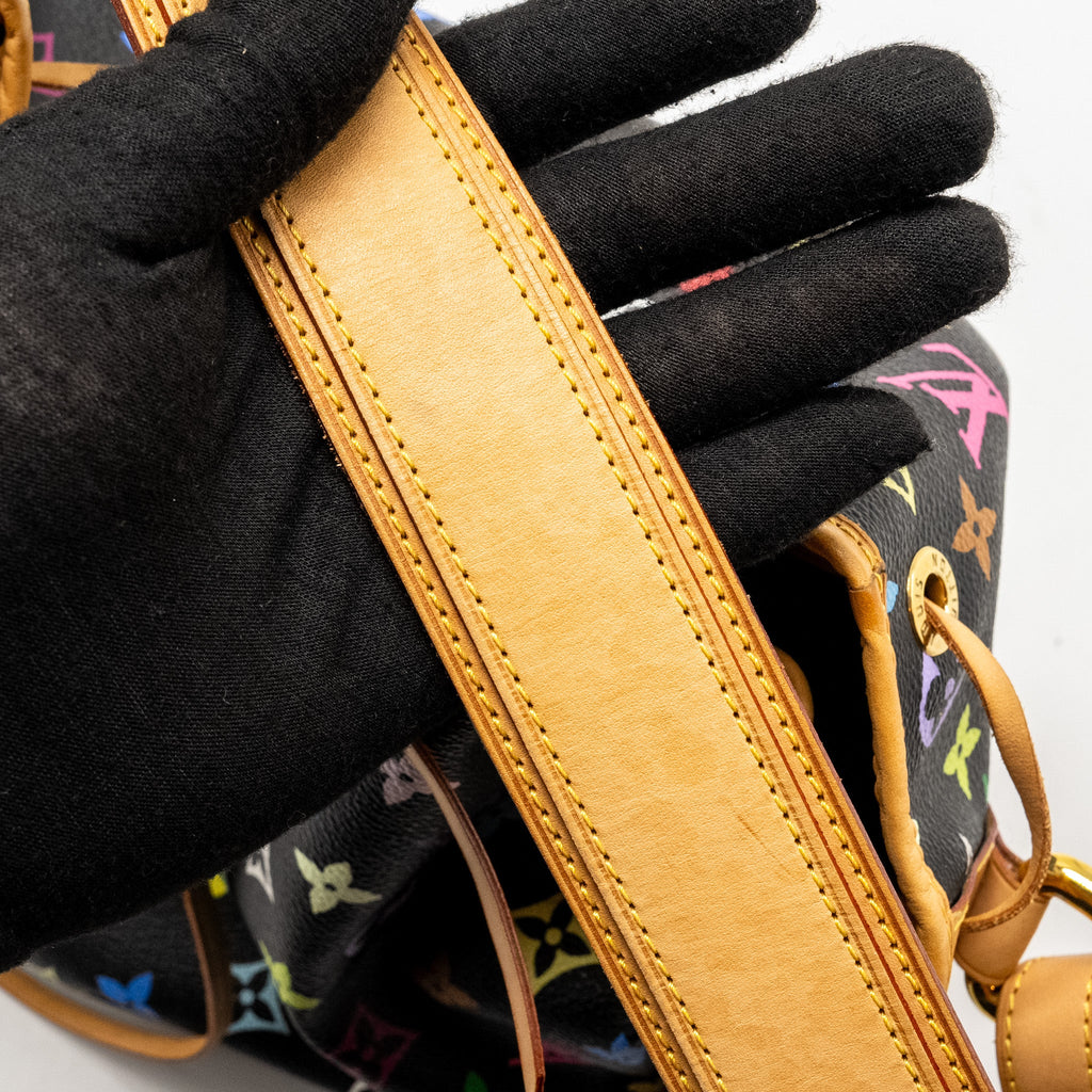 LOUIS VUITTON PETIT NOE BLACK MULTICOLOUR MONOGRAM CANVAS GHW