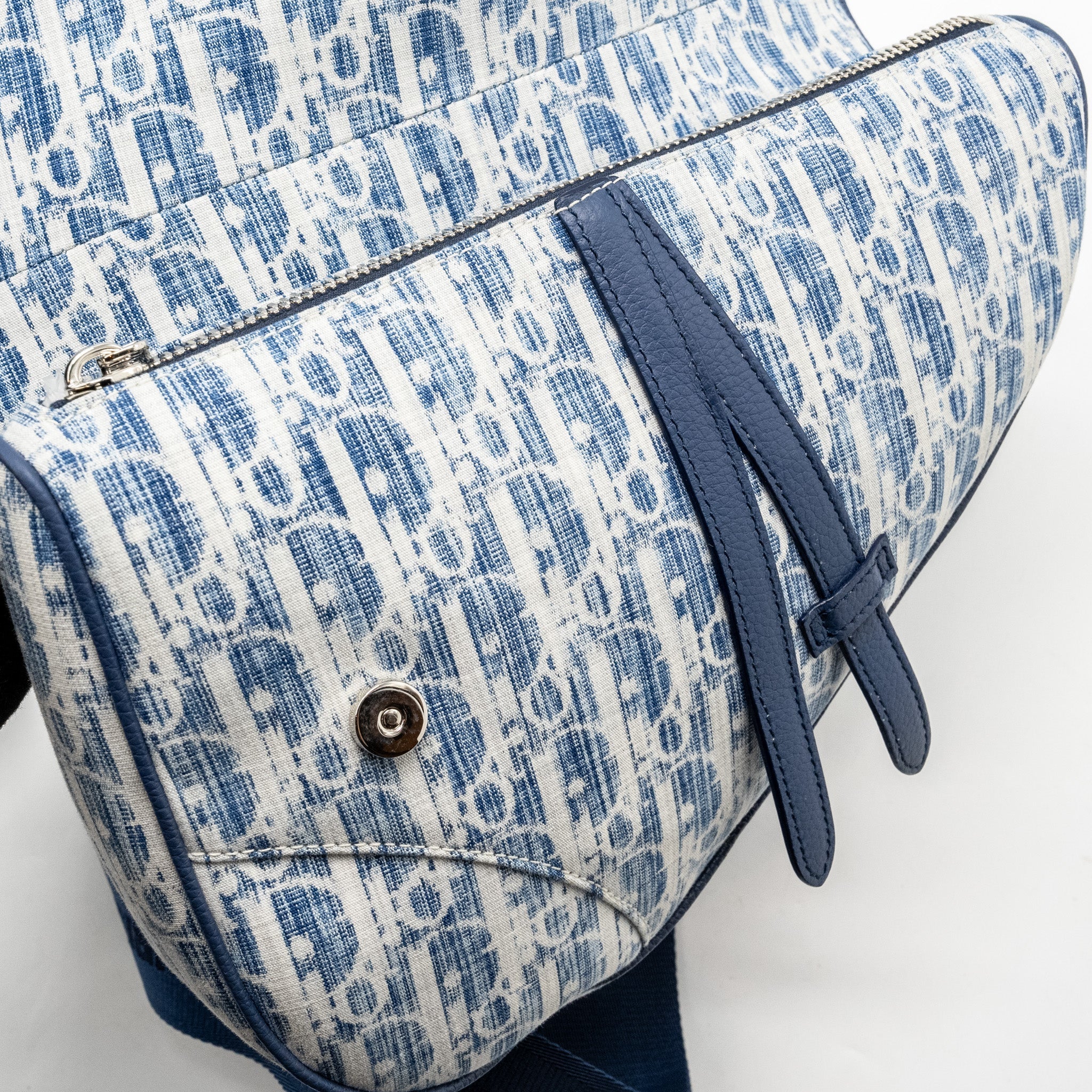 DIOR HOMME SADDLE BAG OBLIQUE KASURI BLUE/MULTICOLOUR SHW
