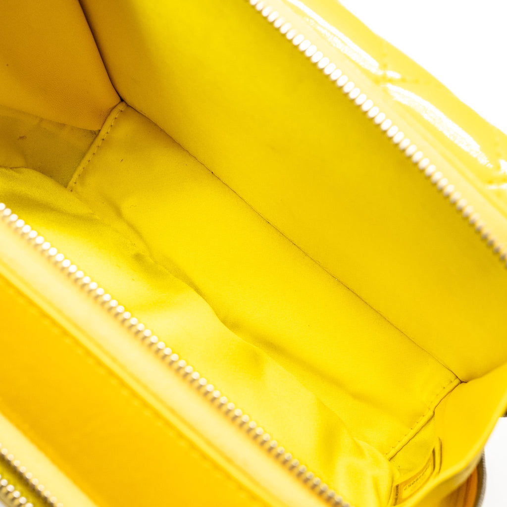 CHANEL POCKET BOX CAMERA BAG PATENT YELLOW SHW