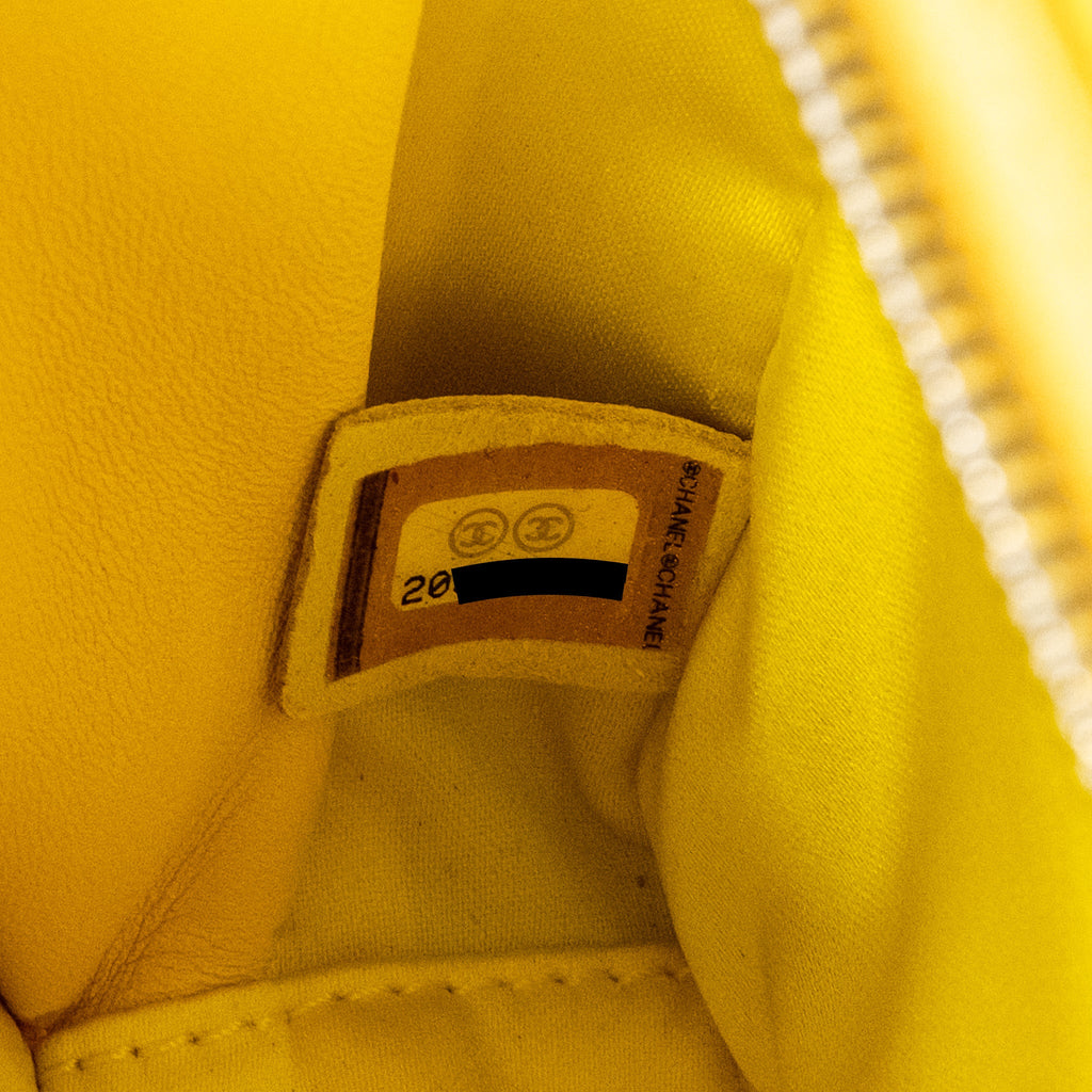 CHANEL POCKET BOX CAMERA BAG PATENT YELLOW SHW
