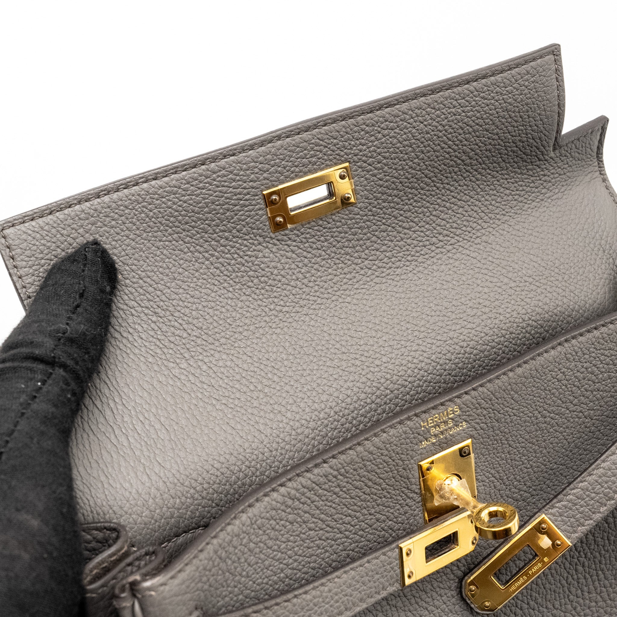 HERMES KELLY 25 TOGO GRIS ETAIN GHW