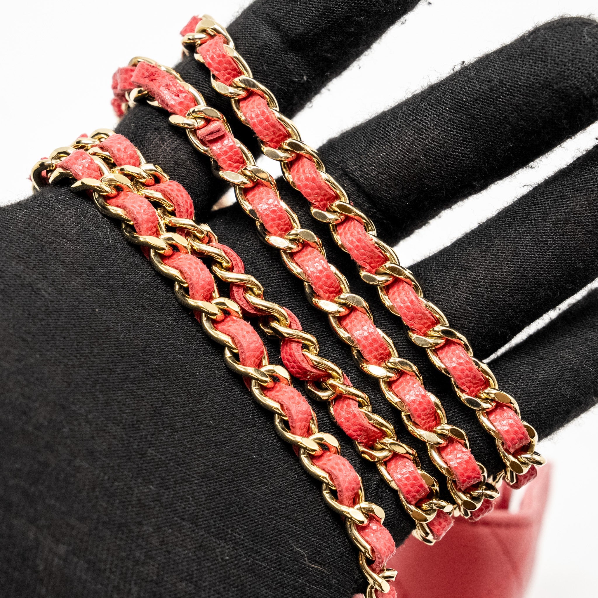 CHANEL CLASSIC WALLET ON CHAIN CAVIAR PINK GHW