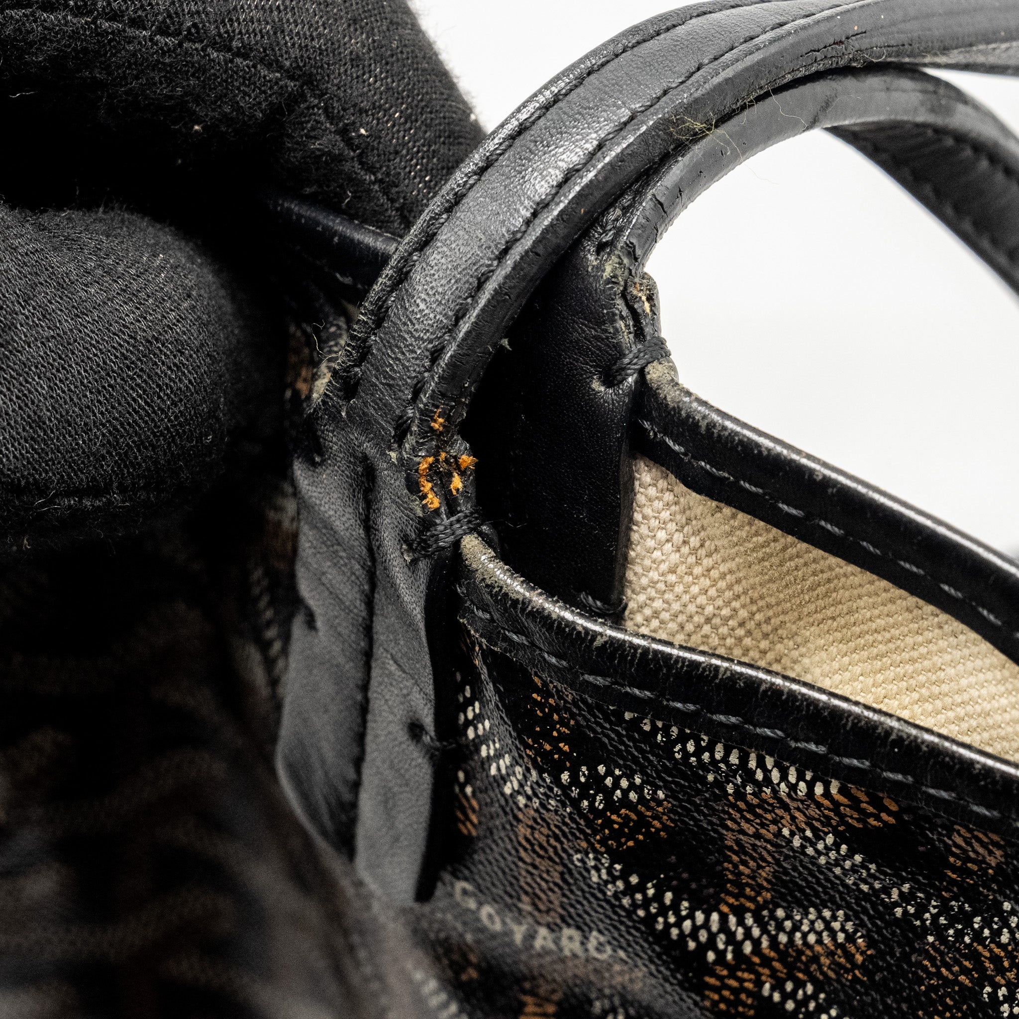 GOYARD SAINT LOUIS PM TOTE BAG GOYARDINE CANVAS / CALFSKIN BLACK SHW