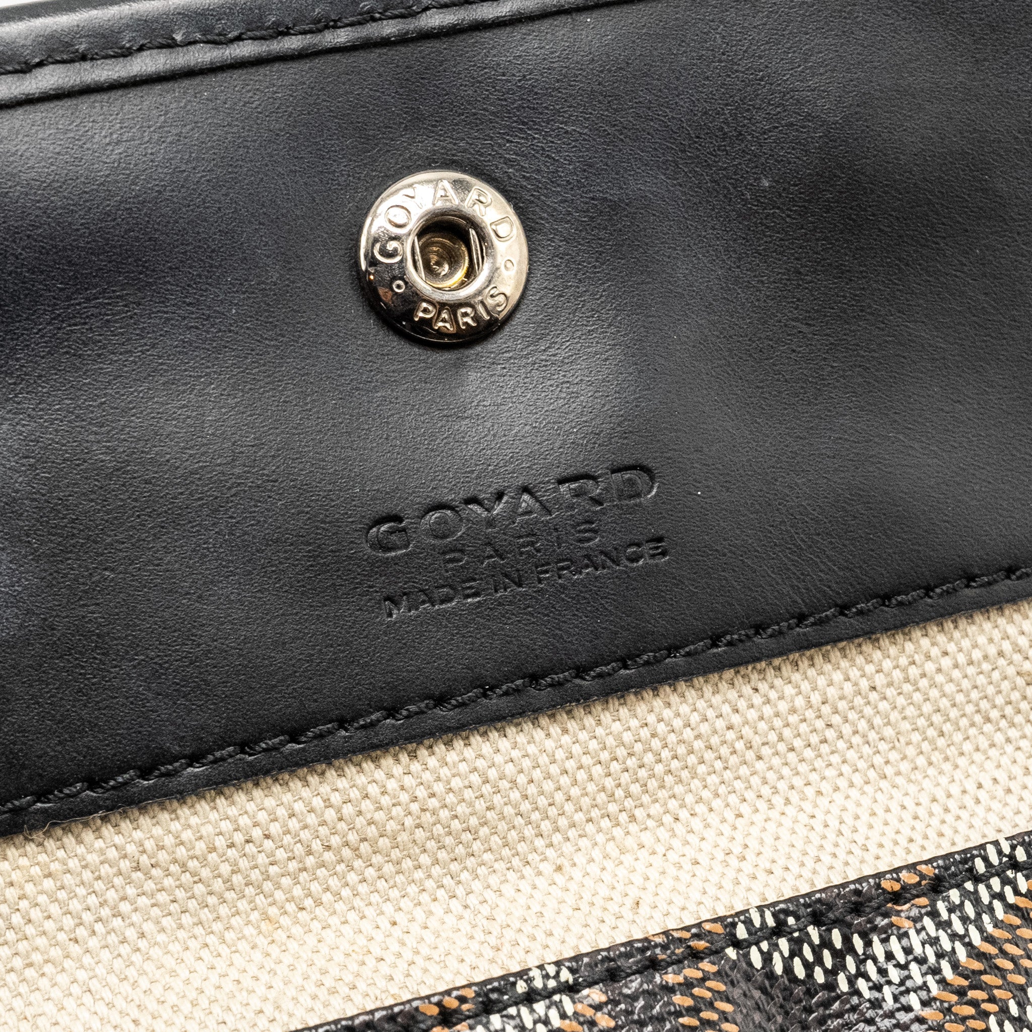 GOYARD SAINT LOUIS PM TOTE BAG GOYARDINE CANVAS / CALFSKIN BLACK SHW
