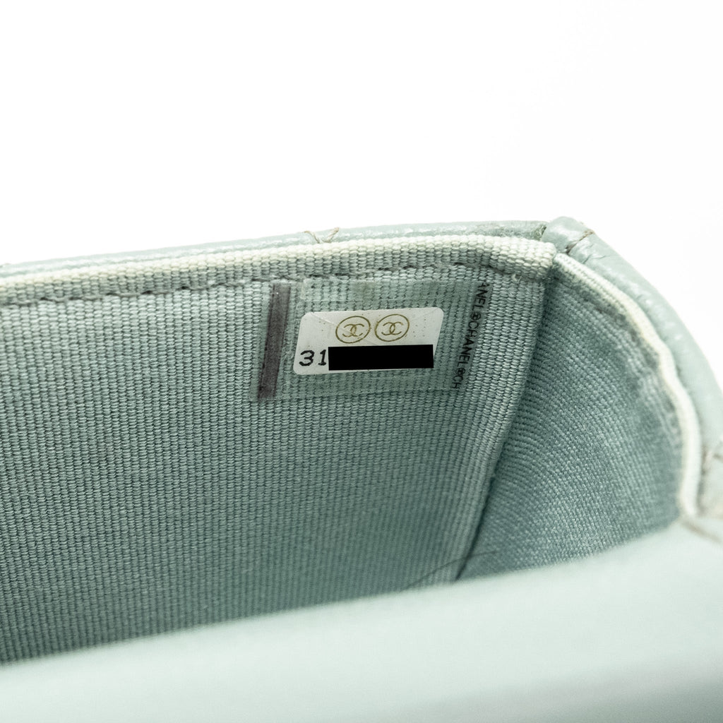 CHANEL MINI FLAP VANITY WITH CHAIN CAVIAR LIGHT GREEN LGHW