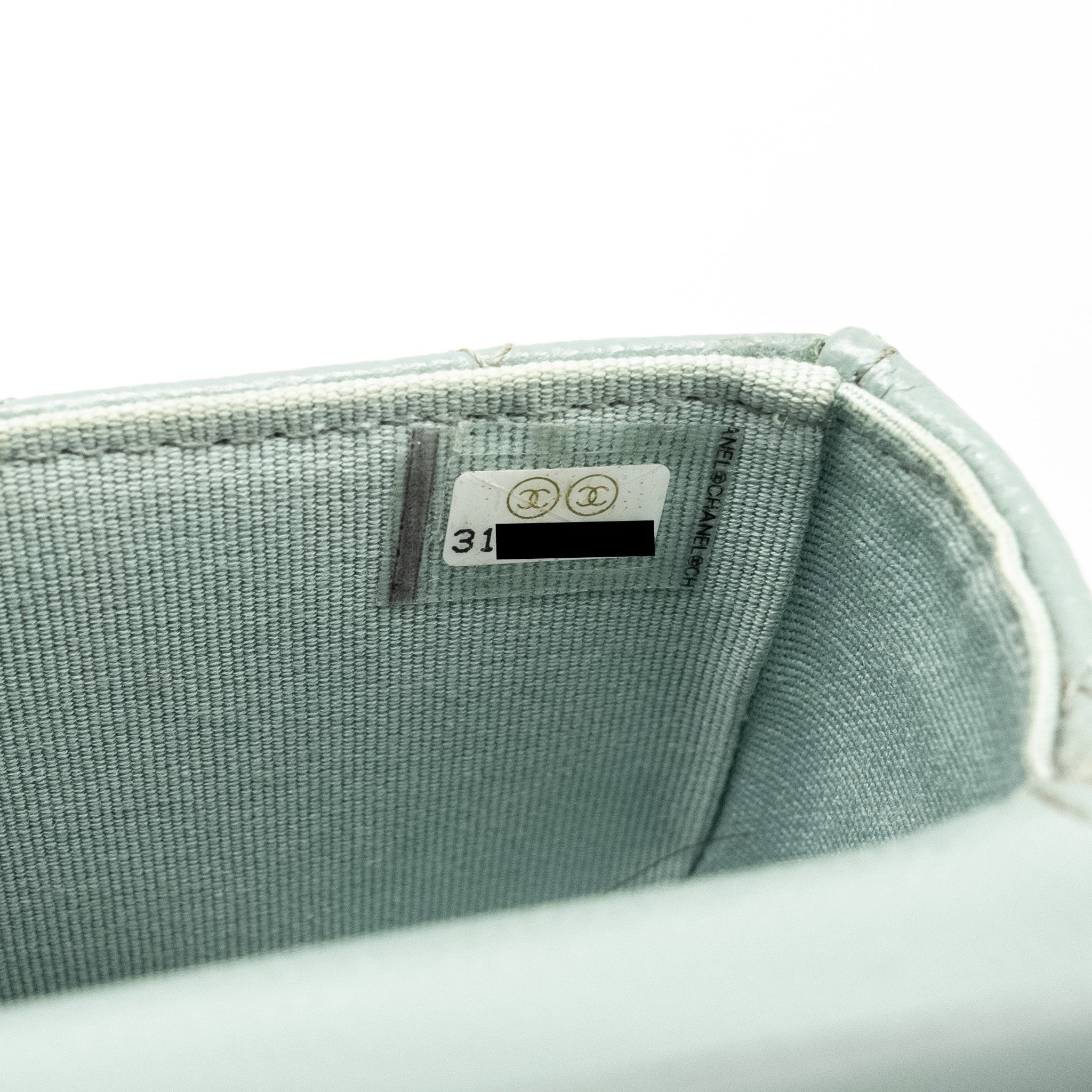 CHANEL MINI FLAP VANITY WITH CHAIN CAVIAR LIGHT GREEN LGHW