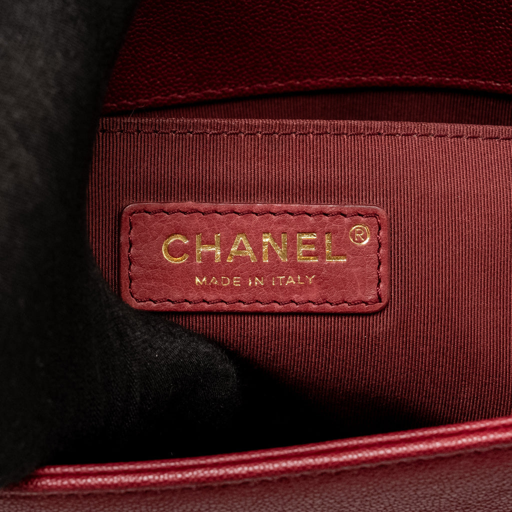 CHANEL MEDIUM BOY BAG CAVIAR RED GHW