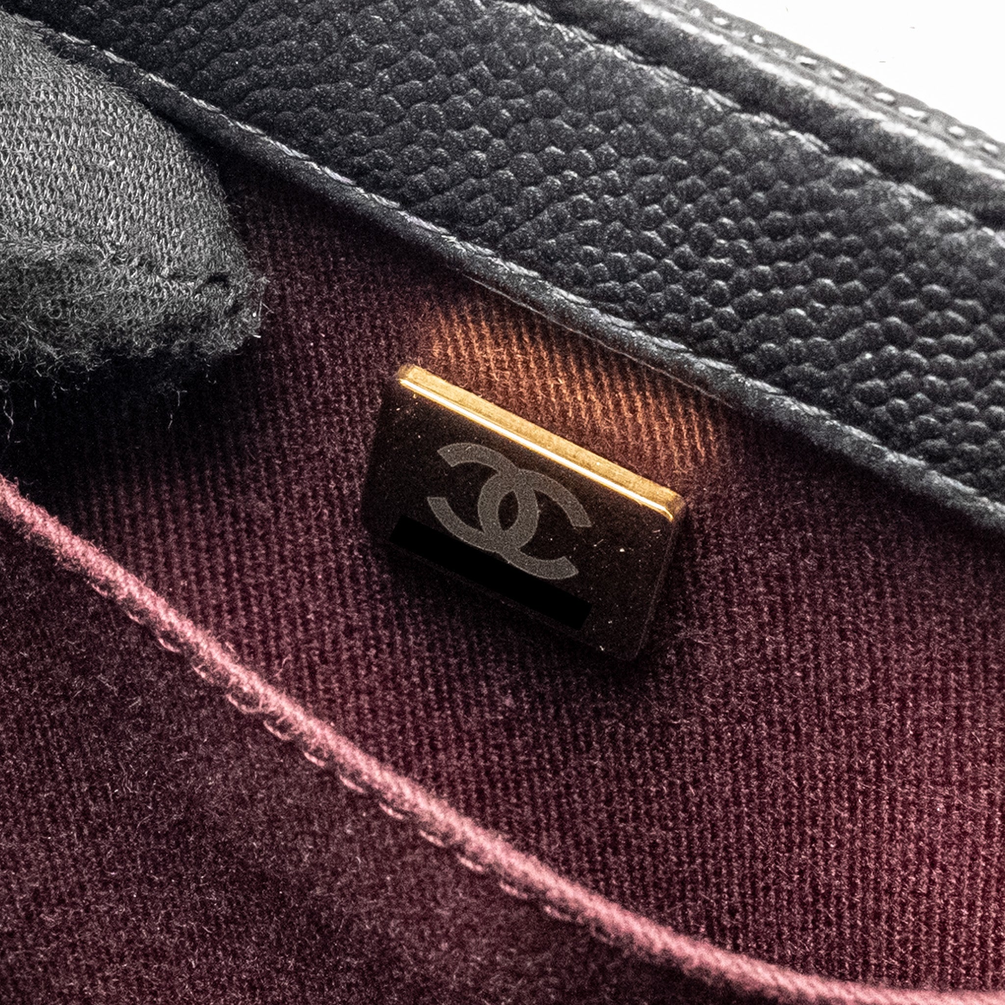 CHANEL SMALL BUSINESS AFFINITY CAVIAR BLACK LGHW (MICROCHIP)
