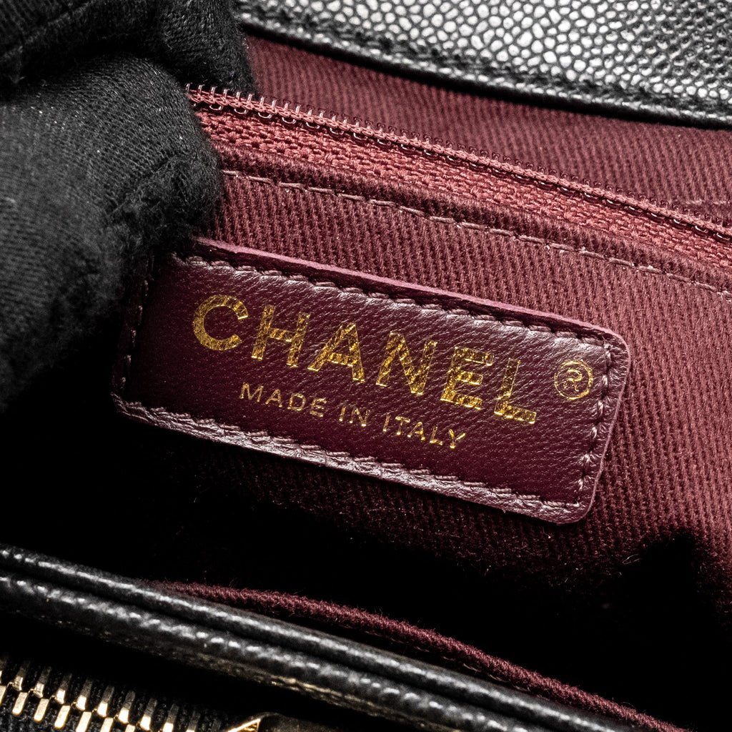 CHANEL SMALL BUSINESS AFFINITY CAVIAR BLACK LGHW (MICROCHIP)