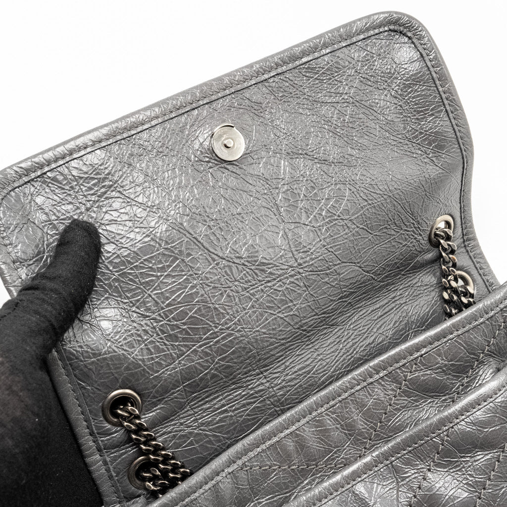 SAINT LAURENT NIKI BABY CALFSKIN GREY SHW