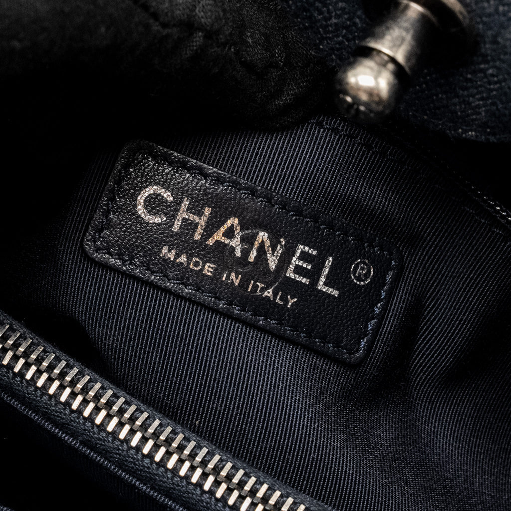 CHANEL 15P BOY CHEVRON SHOPPING TOTE BAG DENIM/ LAMBSKIN BLUE RUTHENIUM HARDWARE
