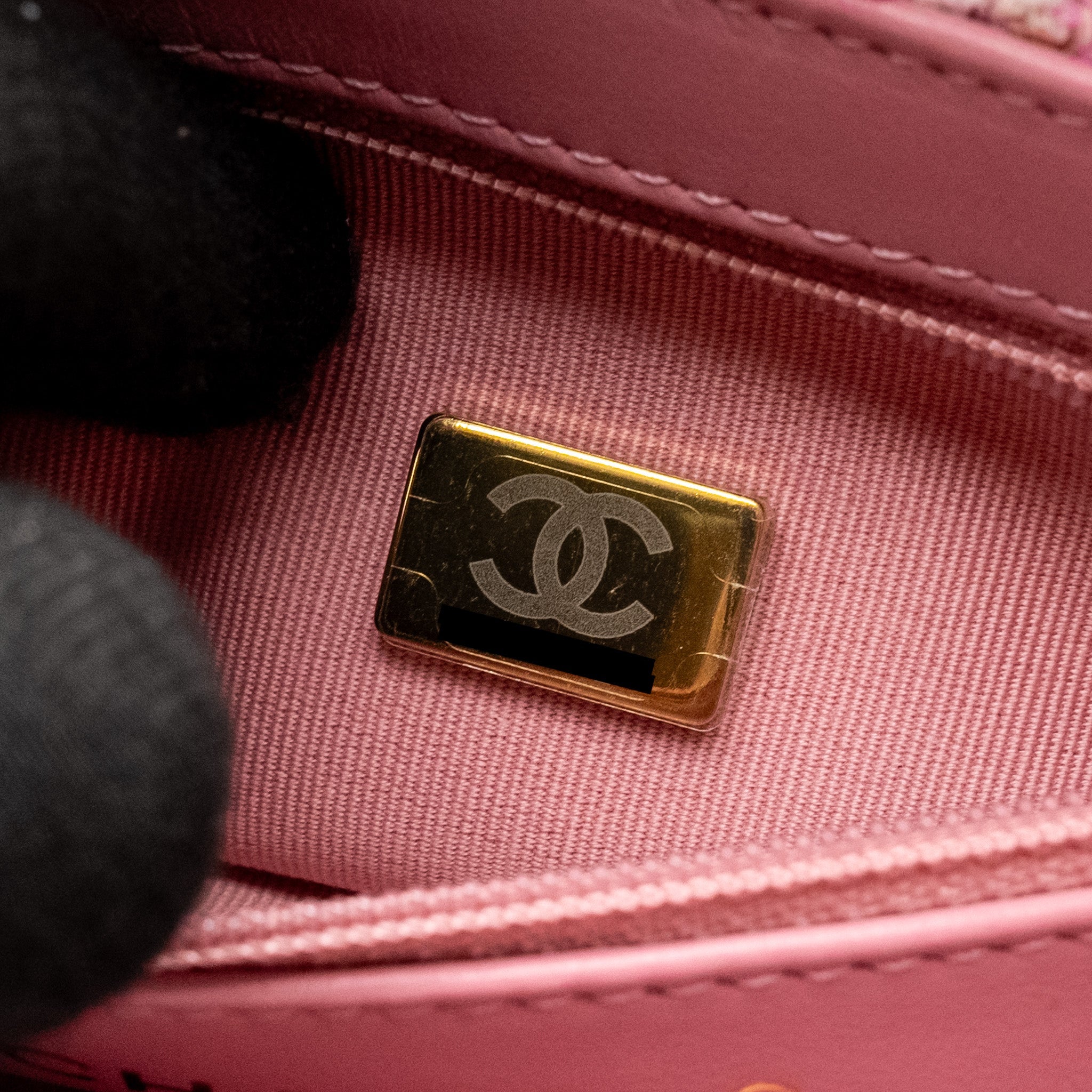 CHANEL 24P MINI KELLY/SHOPPING TOTE TWEED PINK/MULTICOLOUR GHW (MICROCHIP)
