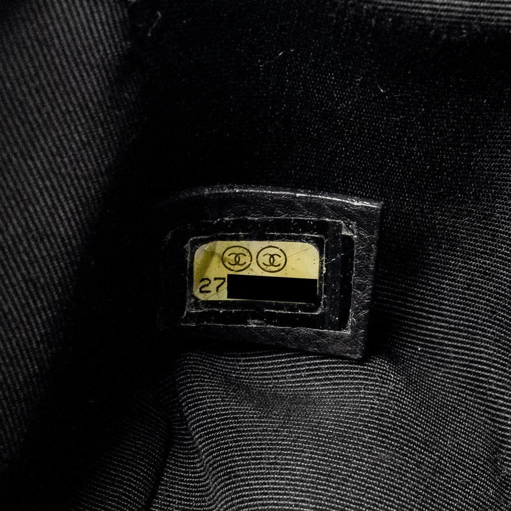 CHANEL CHEVRON SMALL BOY BAG CAVIAR BLACK GHW