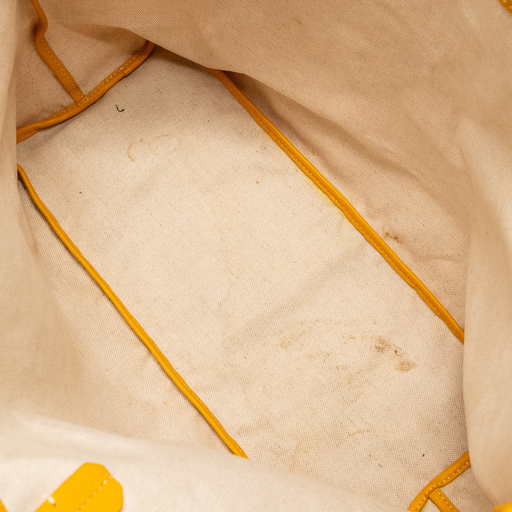 GOYARD SAINT LOUIS PM TOTE BAG GOYARDINE CANVAS / CALFSKIN YELLOW SHW
