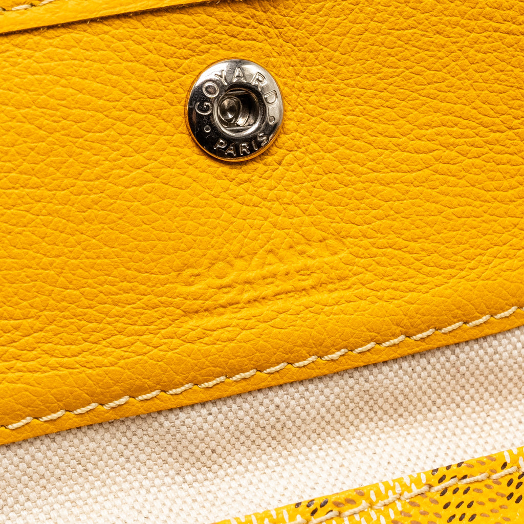 GOYARD SAINT LOUIS PM TOTE BAG GOYARDINE CANVAS / CALFSKIN YELLOW SHW