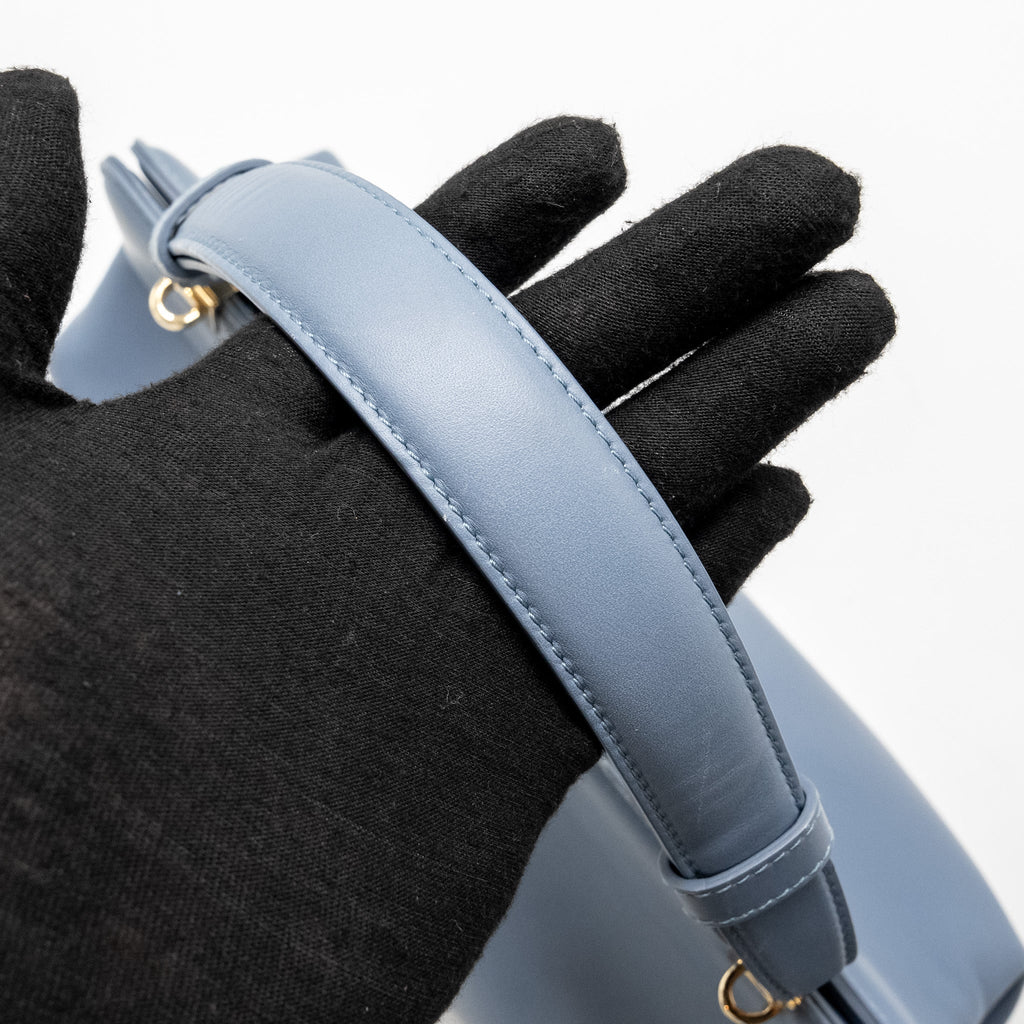 BVLGARI ISABELLA ROSSELLINI BAG LEATHER BLUE/LIGHT PURPLE GHW