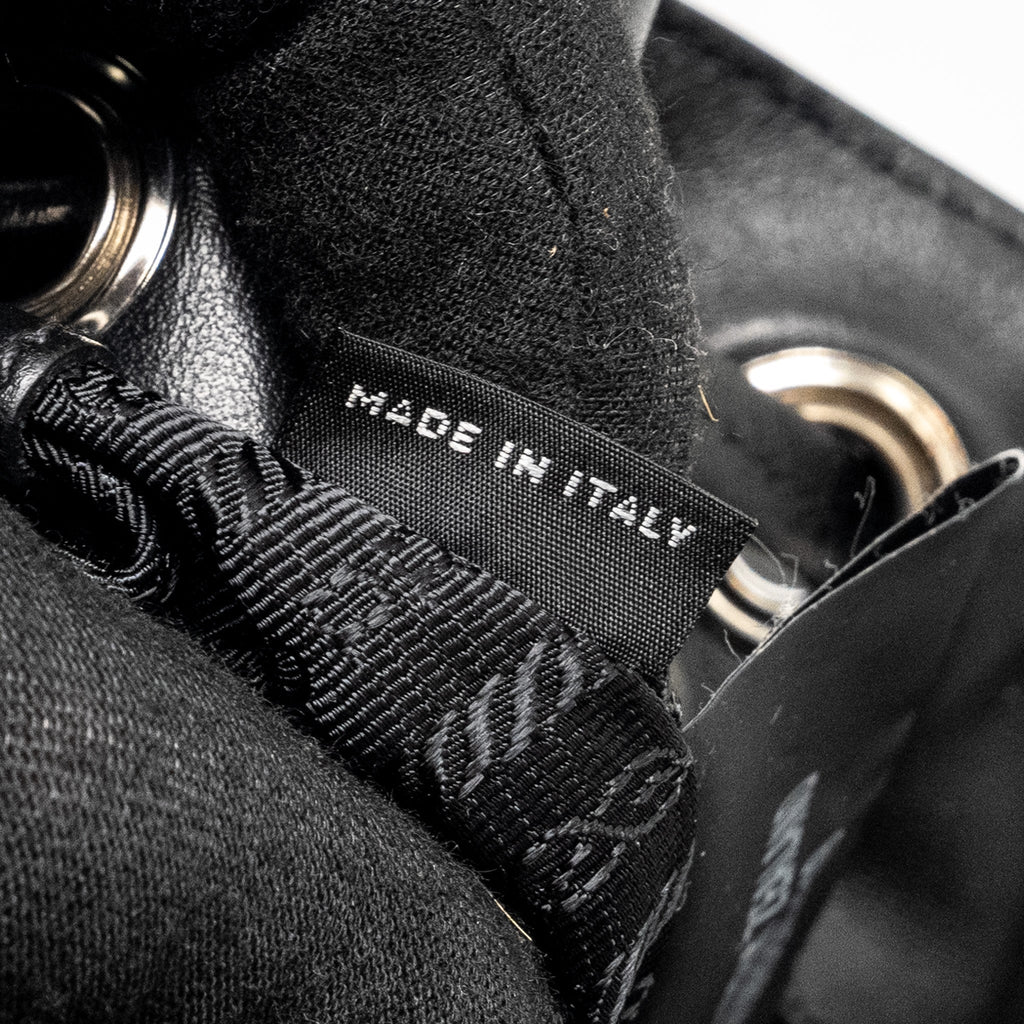 PRADA NYLON SHOULDER BAG WITH OSTRICH HANDLE BLACK / MULTICOLOUR SHW