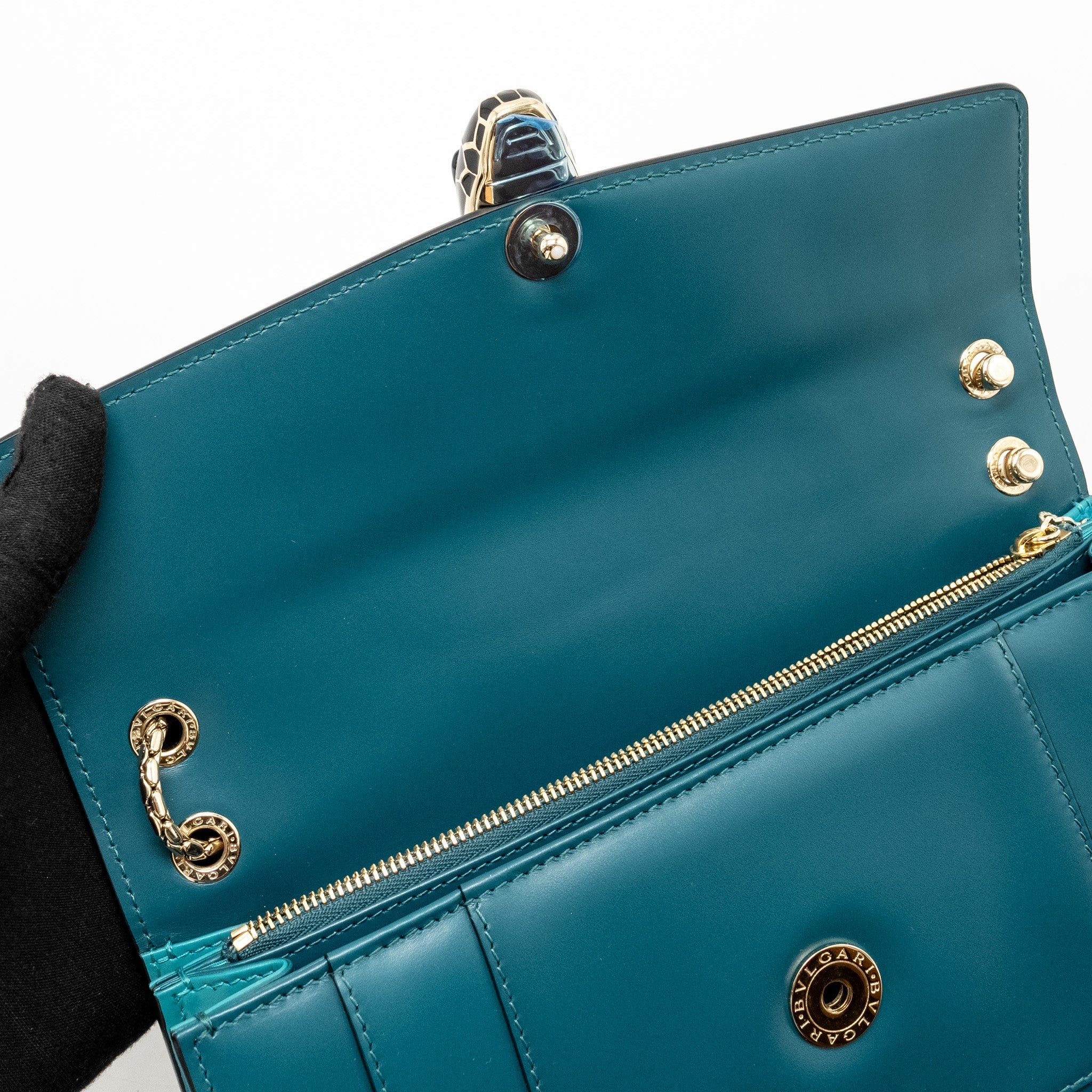 BVLGARI SERPENTI FOREVER BAG CALFSKIN GREEN LGHW