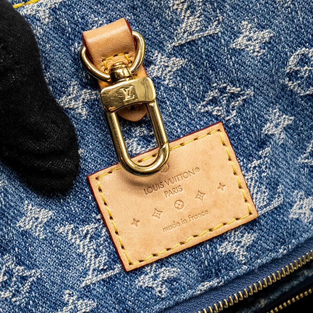 LOUIS VUITTON ONTHEGO MM REMIX MONOGRAM DENIM BLUE GHW