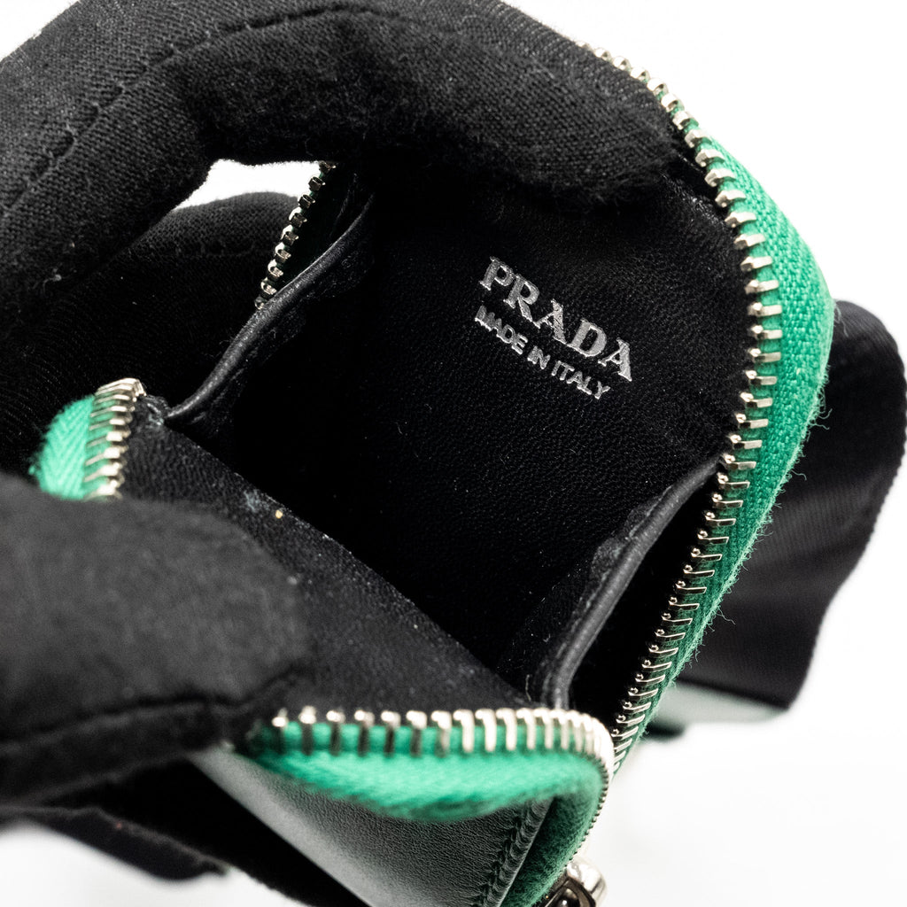 PRADA TRIANGLE SHOULDER BAG LEATHER GREEN SHW