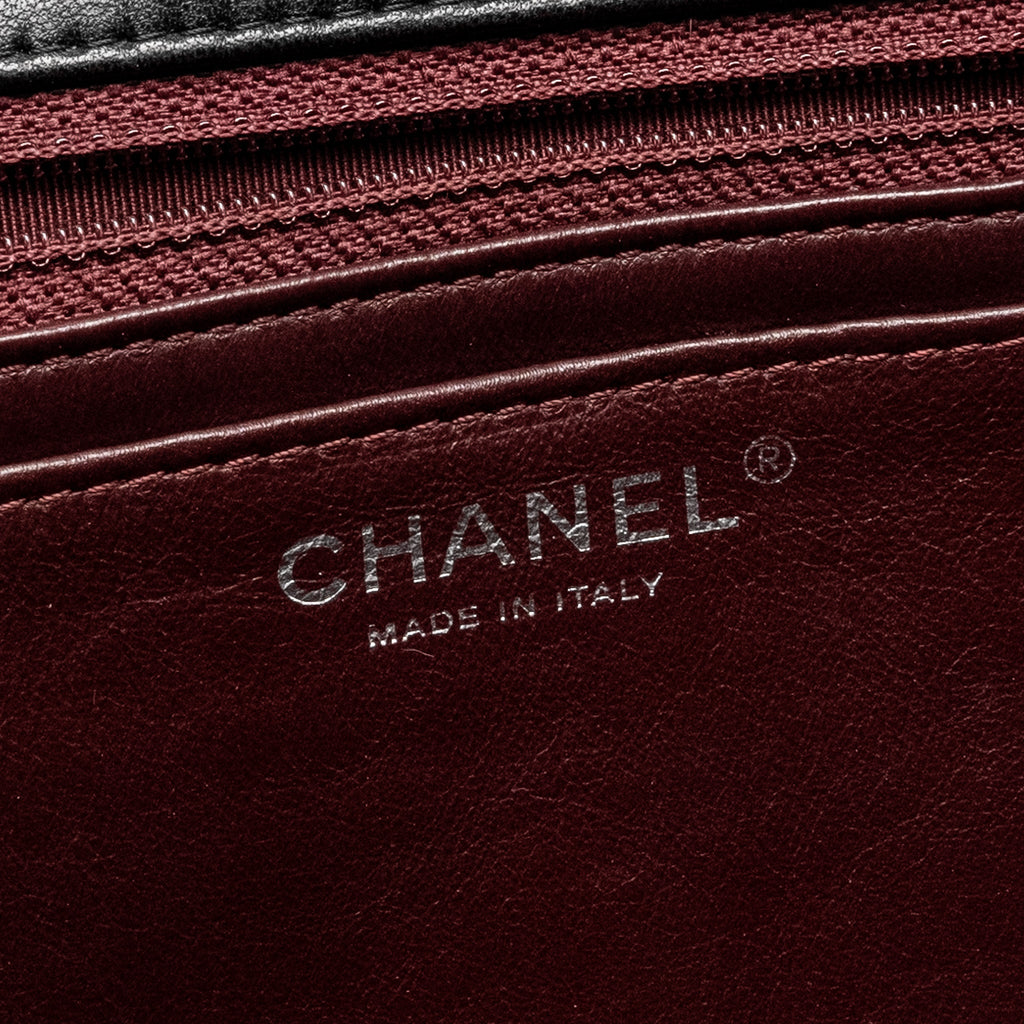 CHANEL JUMBO CLASSIC SINGLE FLAP BAG LAMBSKIN BLACK SHW