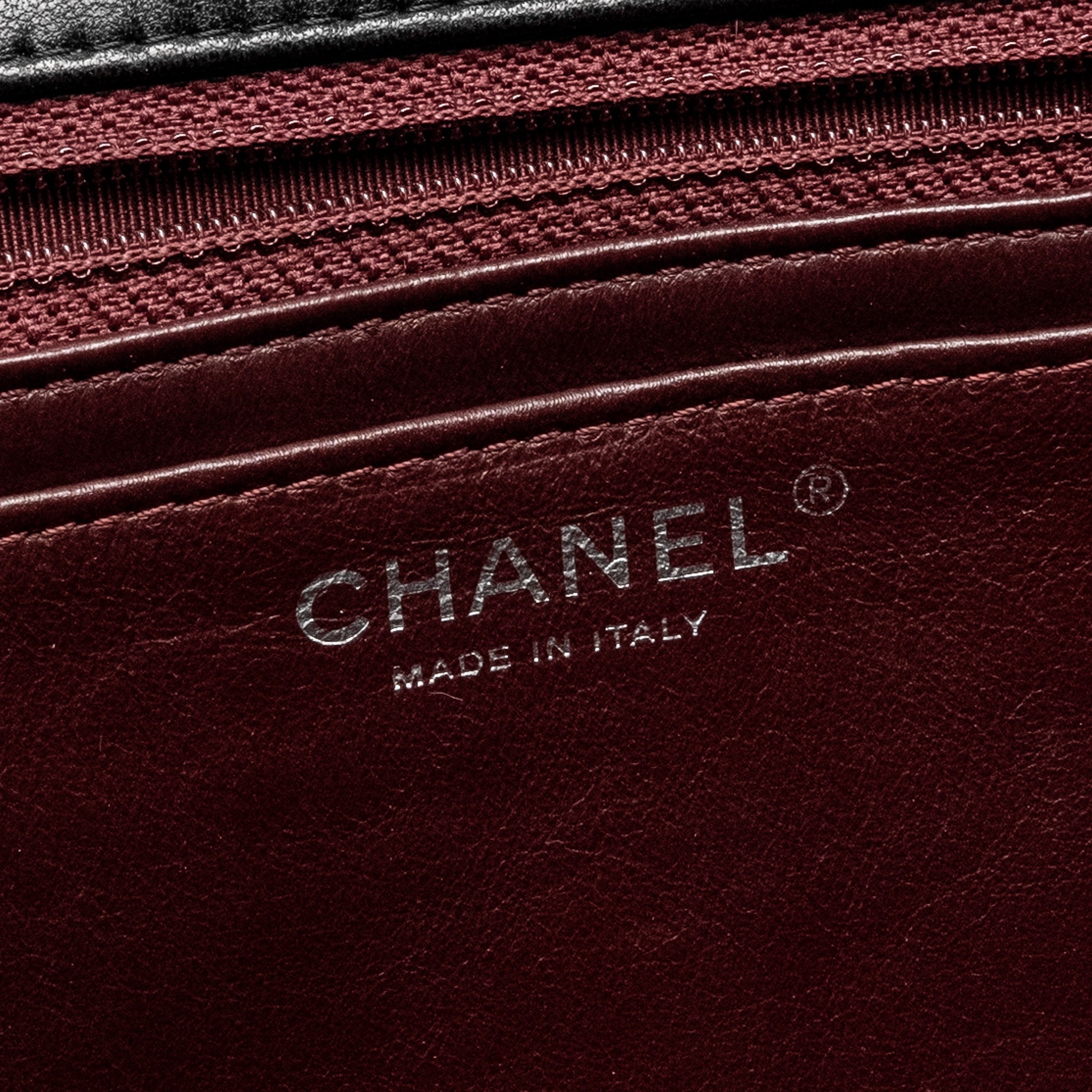 CHANEL JUMBO CLASSIC SINGLE FLAP BAG LAMBSKIN BLACK SHW