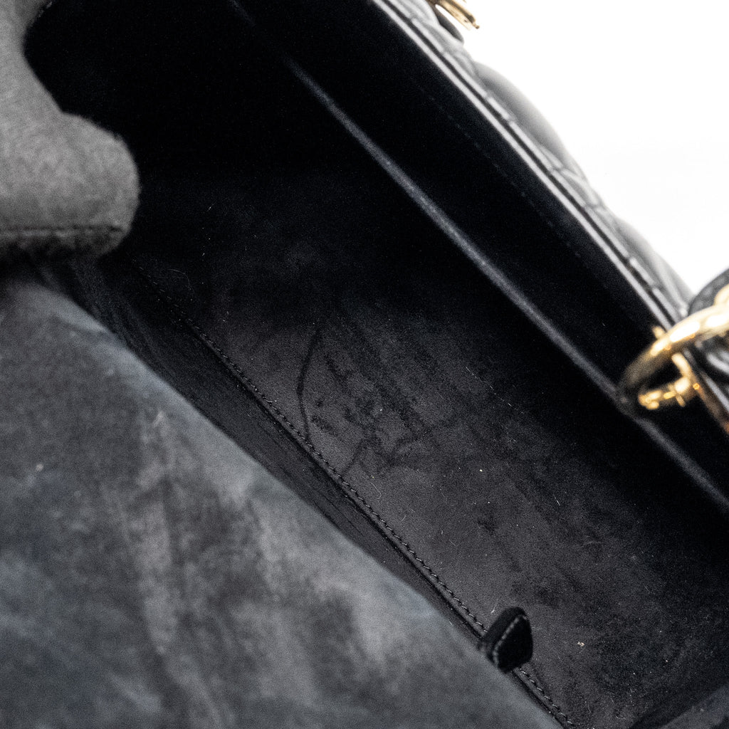 DIOR MEDIUM LADY DIOR LAMBSKIN BLACK LGHW
