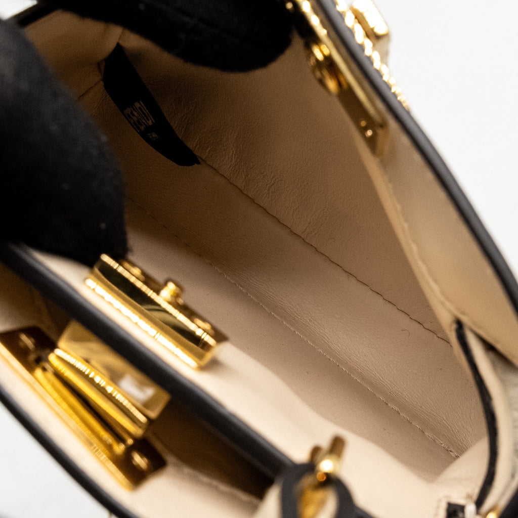 FENDI NANO PEEKABOO LAMBSKIN WHITE GHW