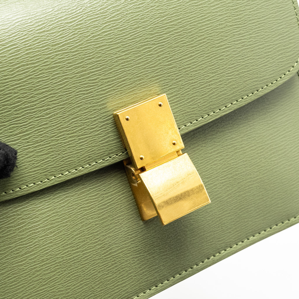 CELINE TEEN CLASSIC BOX BAG CALFSKIN GREEN GHW
