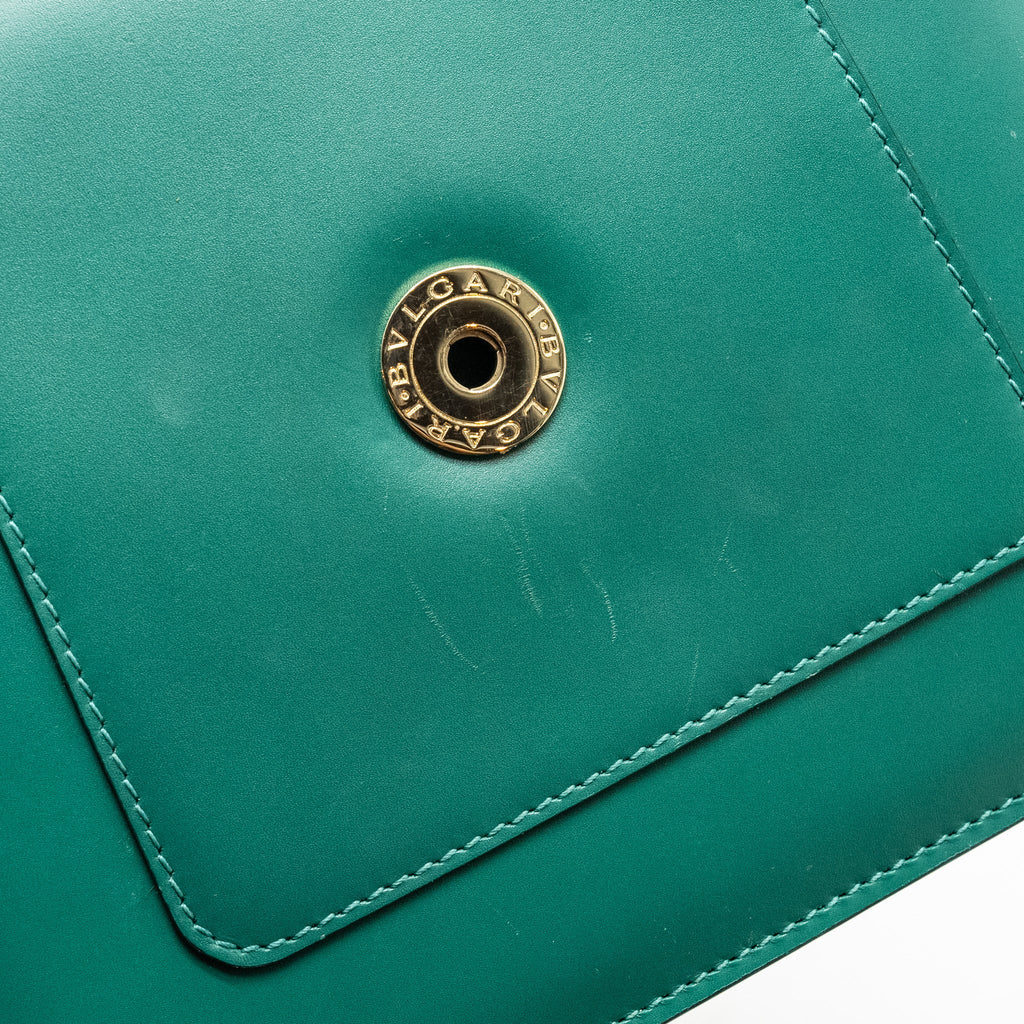 BVLGARI SERPENTI FOREVER TOP HANDLE CALFSKIN GREEN GHW