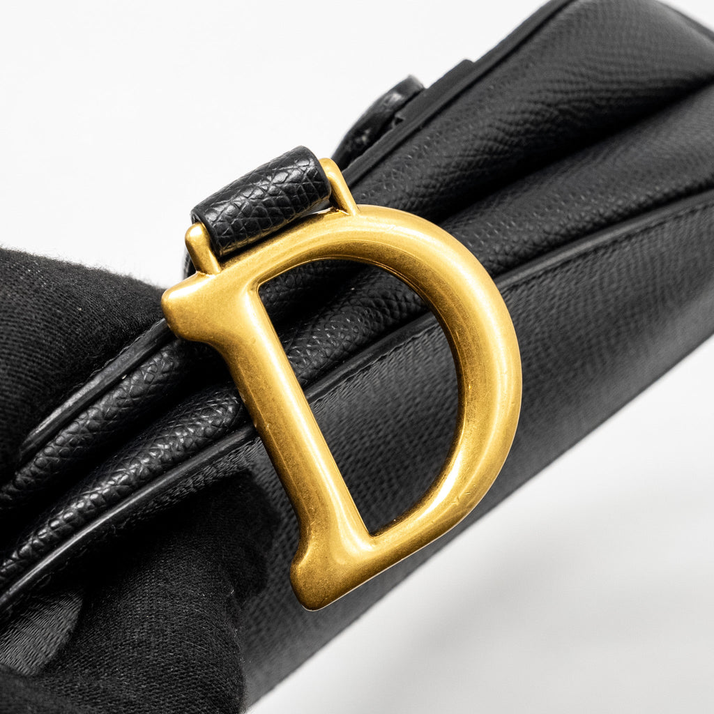 DIOR MINI SADDLE BAG CALFSKIN BLACK GHW